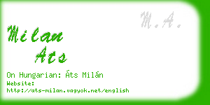 milan ats business card